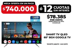 Supermayorista Vital BGH Smart TV QLED 60" Google TV oferta
