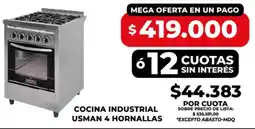 Supermayorista Vital Cocina industrial usman 4 hornallas oferta