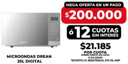 Supermayorista Vital Drean microondas digital 25L oferta