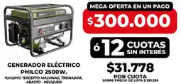 Supermayorista Vital Philco generador eléctrico 2500W oferta