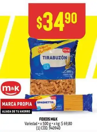 Makro Fideos M&k x 500g oferta