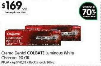 Jumbo Crema dental colgate luminous white 90g oferta