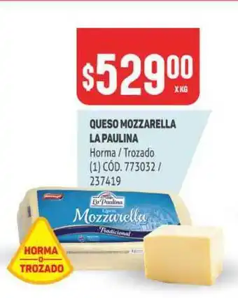 Makro Mozzarella Queso La Paulina oferta
