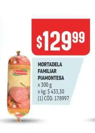 Makro Piamontesa Mortadela Familiar x 300g oferta