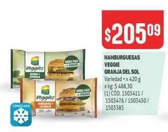 Makro Veggie Hamburguesas Granja Del Sol x 420g oferta