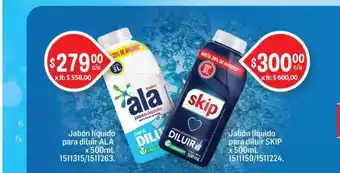 Makro Jabón Liquido Para Diluir ALA X 500ml , Jabón Liquido Para Diluir Skip X 500ml. oferta