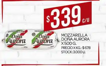 Supermercados DIA Mozzarella Doña Aurora x 500g oferta