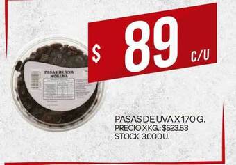 Supermercados DIA Pasas De Uva x 170g oferta