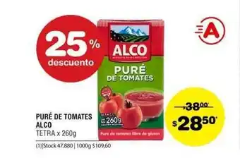 Atomo Conviene Alco Puré De Tomates Tetra X 260g oferta