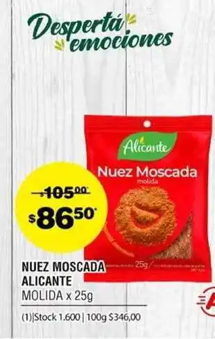 Atomo Conviene Nuez Moscada Alicante Molida x 25g oferta