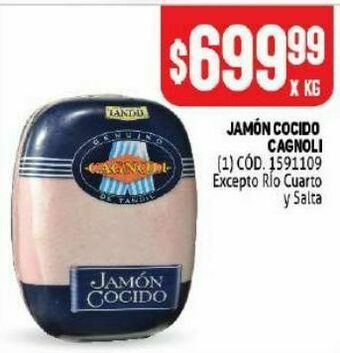 Makro Jamón cocido cagnoli oferta