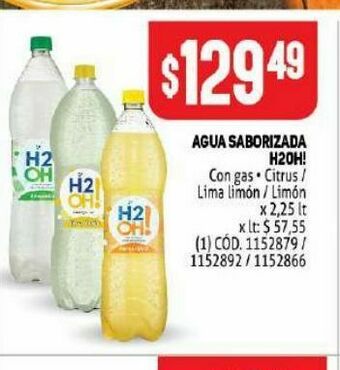 Makro Agua saborizada h2oh oferta