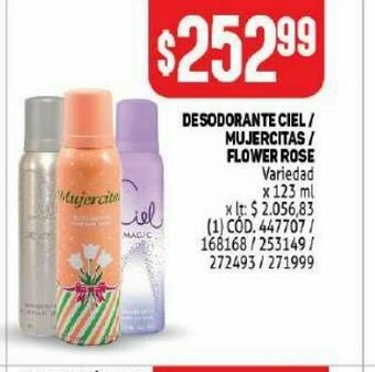 Makro Desodorante ciel mujercitas / flower rose oferta