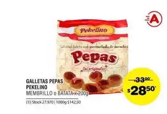 Atomo Conviene Galletas Pepas Pekelino Membrillo O Batata x 200g oferta