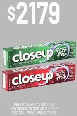 Supermercados Yaguar Close up dentifrico oferta