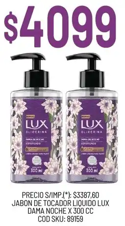 Supermercados Yaguar Lux jabon de tocador liquido dama noche oferta