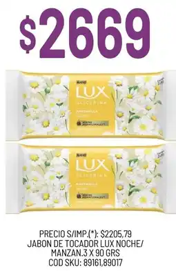 Supermercados Yaguar Lux jabon de tocador noche/ manzan. oferta