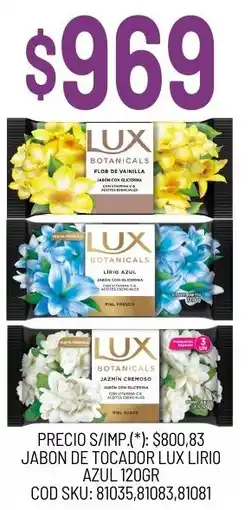 Supermercados Yaguar Lux jabon de tocador lirio azul oferta