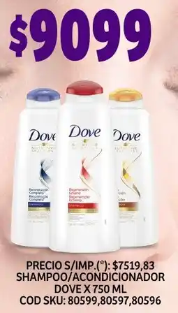 Supermercados Yaguar Dove shampoo/acondicionador oferta