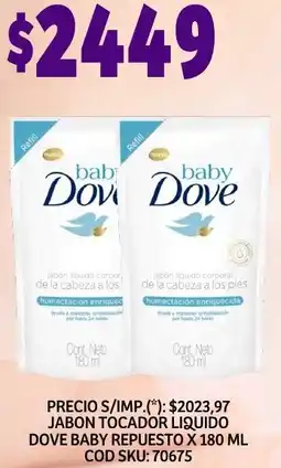 Supermercados Yaguar Dove jabon tocador liquido baby repuesto oferta