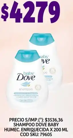Supermercados Yaguar Dove baby shampoo humec. enriquecida oferta