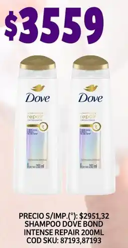 Supermercados Yaguar Dove shampoo bond intense repair oferta