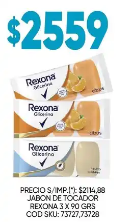 Supermercados Yaguar Rexona jabon de tocador oferta