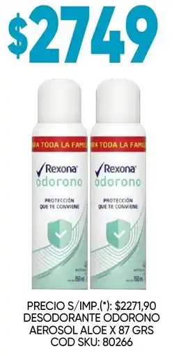 Supermercados Yaguar Rexona odorono desodorante odorono aerosol aloe oferta