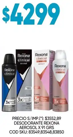 Supermercados Yaguar Rexona desodorante aerosol oferta