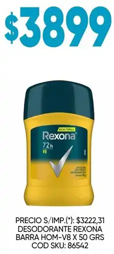 Supermercados Yaguar Rexona desodorante barra hom-v8 oferta