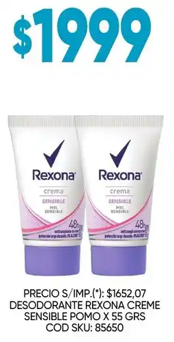 Supermercados Yaguar Rexona desodorante creme sensible pomo oferta