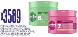 Supermercados Yaguar Sedal crema tratamiento ceramidas/rizos pote oferta