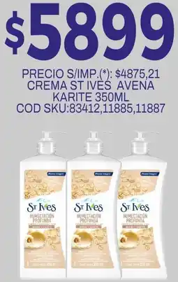 Supermercados Yaguar St ives crema avena karite oferta
