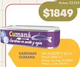 Supermercados Tadicor Sardinas cumana en aceite oferta