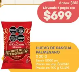 Supermercados Tadicor Palmesano huevo de pascua oferta