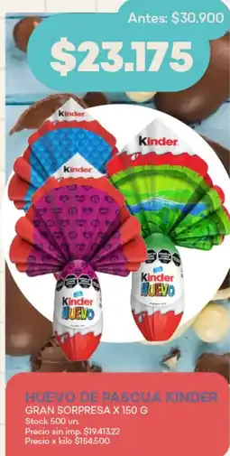 Supermercados Tadicor Kinder huevo de pascua gran sorpresa oferta