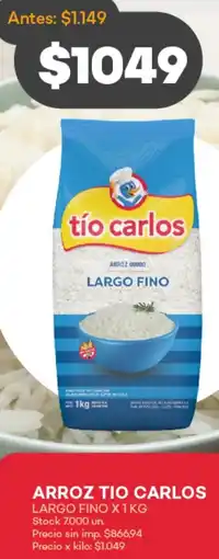 Supermercados Tadicor Tío carlos arroz oferta