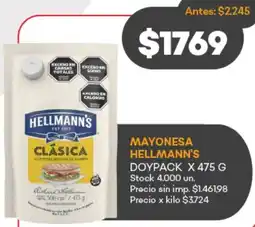 Supermercados Tadicor Hellmann's mayonesa doypack oferta