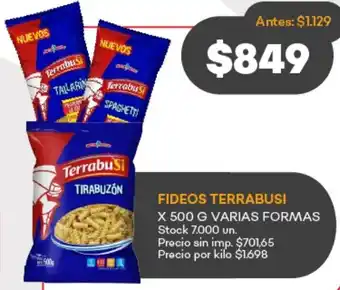 Supermercados Tadicor Terrabusi fideos varias formas oferta