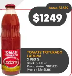 Supermercados Tadicor Ladomi tomate triturado oferta