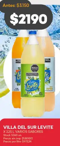 Supermercados Tadicor Levite villa del sur varios sabores oferta