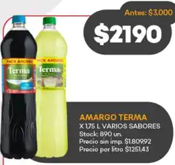 Supermercados Tadicor Terma amargo varios sabores oferta