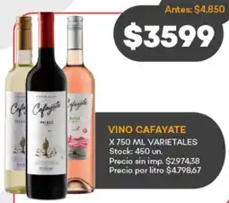 Supermercados Tadicor Cafayate vino varietales oferta