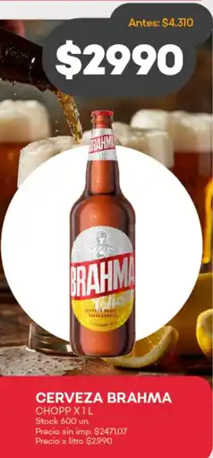 Supermercados Tadicor Brahma cerveza chopp oferta
