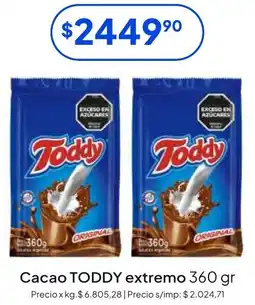 Hergo Toddy cacao extremo oferta