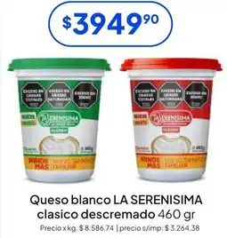 Hergo La serenisima queso blanco clasico descremado oferta