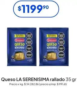 Hergo La serenisima queso rallado oferta