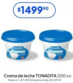 Hergo Tonadita crema de leche oferta