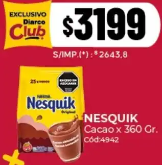Diarco Nesquik cacao oferta