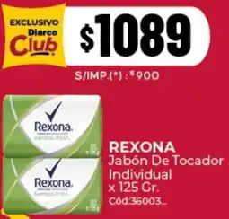 Diarco Rexona jabón de tocador individual oferta